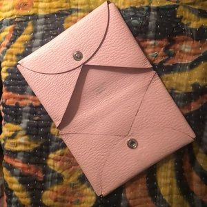 HERMES Chevre Mysore Calvi Card Case Rose Confetti